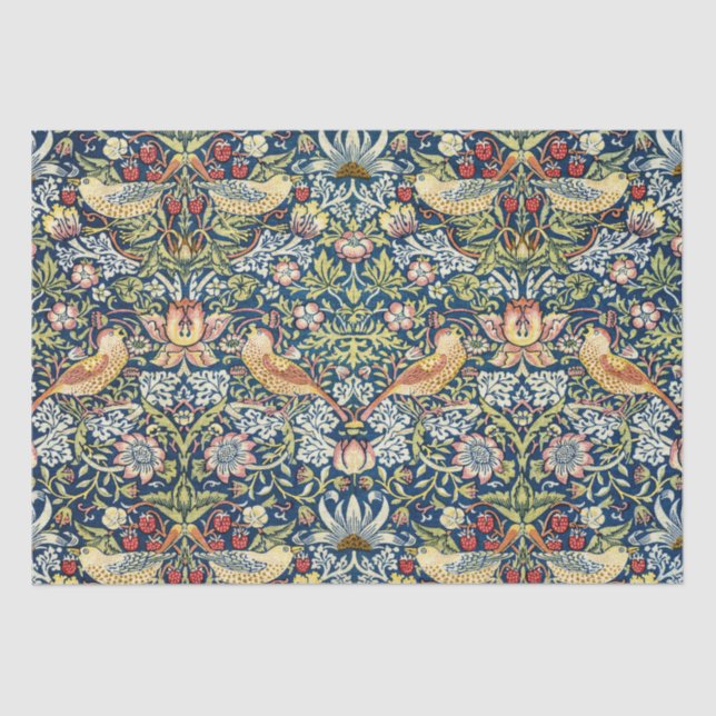 Morris - Strawberry Thief  Bird & Floral Pattern Tissue Paper (Front)