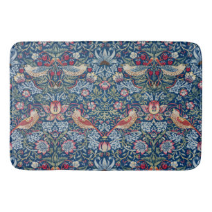 Morris Strawberry Thief Classic Indigo Blue Fine Bath Mat