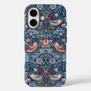 Morris Strawberry Thief Classic Indigo Blue Fine iPhone 16 Case