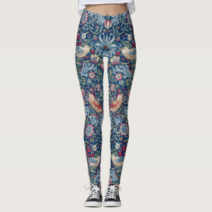 Morris Strawberry Thief Classic Indigo Blue Fine Leggings