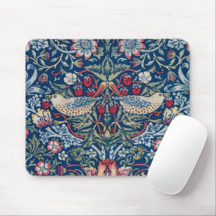 Morris Strawberry Thief Classic Indigo Blue Fine Mouse Mat