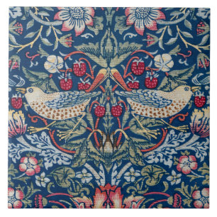Morris Strawberry Thief Classic Indigo Blue Fine Tile