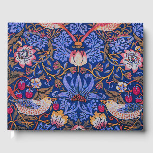 Morris Strawberry Thief Lavender Purple Rose Art Guest Book