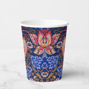 Morris Strawberry Thief Lavender Purple Rose Art Paper Cups