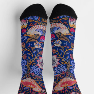 Morris Strawberry Thief Lavender Purple Rose Art Socks