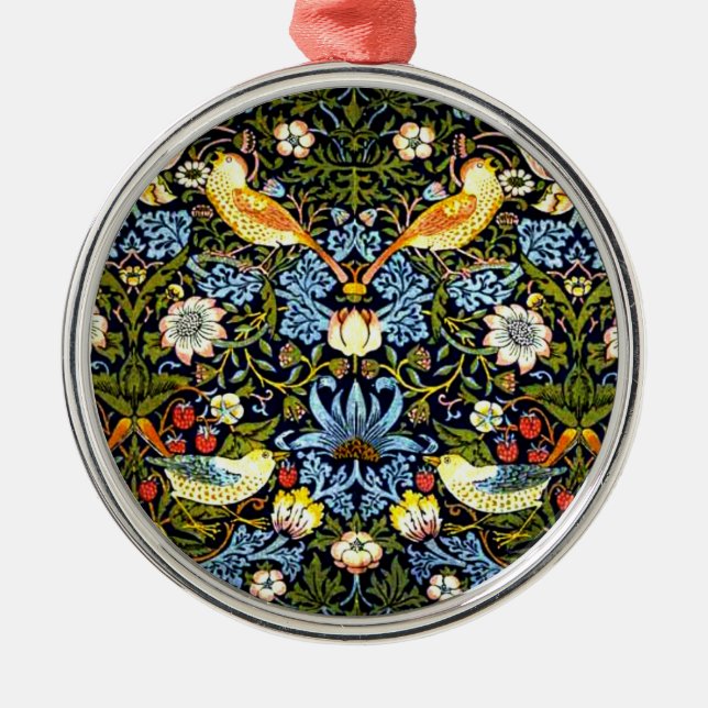 Morris - Strawberry Thief Metal Tree Decoration (Front)