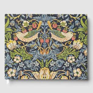 Morris Strawberry Thief Navy Blue Vintage Fine Art Guest Book