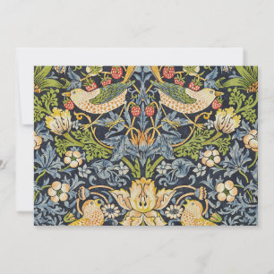 Morris Strawberry Thief Navy Blue Vintage Fine Art Invitation