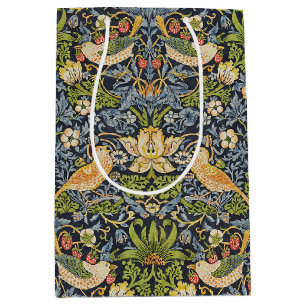 Morris Strawberry Thief Navy Blue Vintage Fine Art Medium Gift Bag