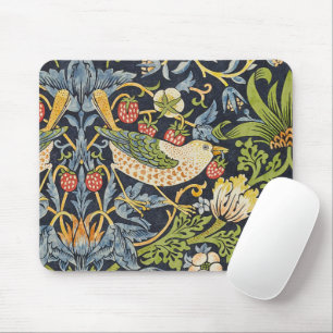 Morris Strawberry Thief Navy Blue Vintage Fine Art Mouse Mat