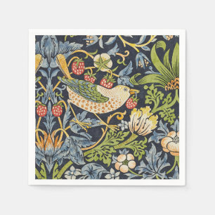 Morris Strawberry Thief Navy Blue Vintage Fine Art Napkin