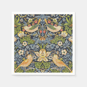 Morris Strawberry Thief Navy Blue Vintage Fine Art Napkin