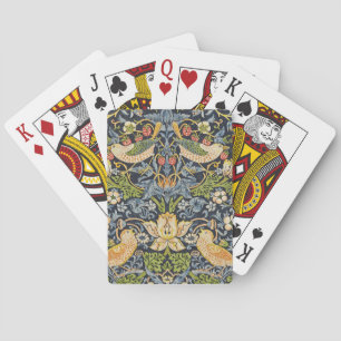 Morris Strawberry Thief Navy Blue Vintage Fine Art Playing Cards