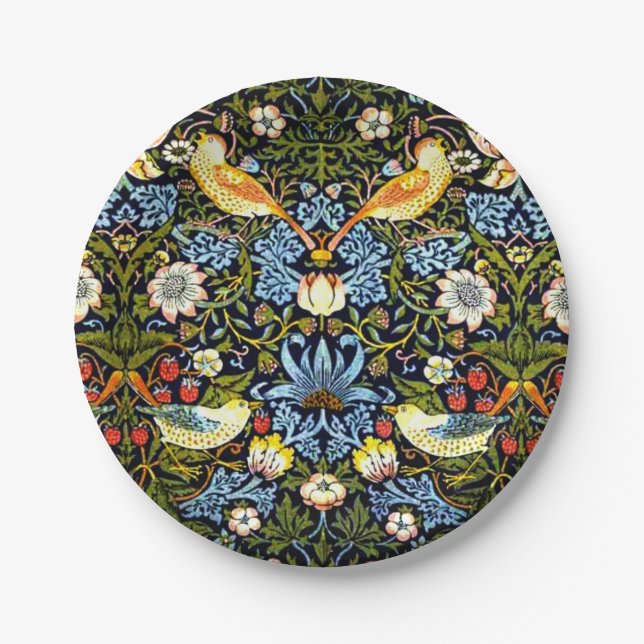 Morris - Strawberry Thief Paper Plate (Front)