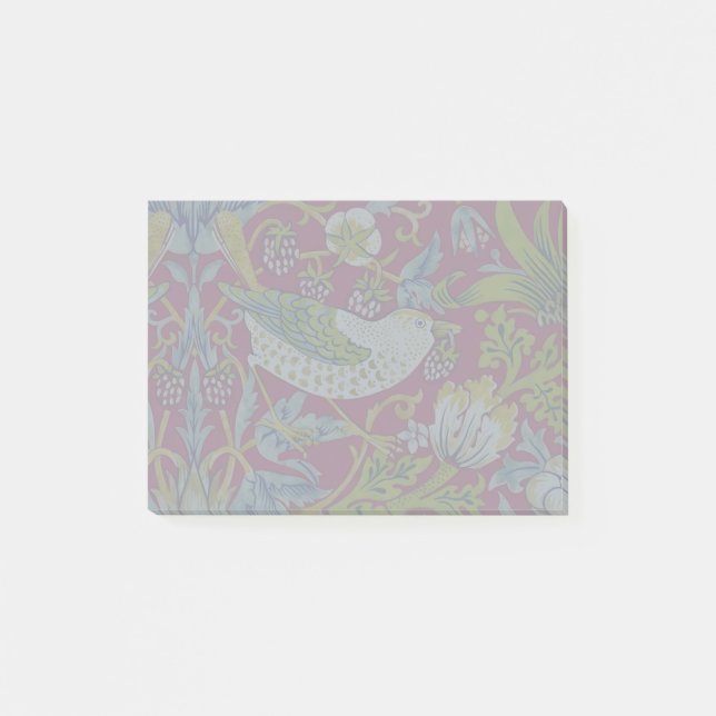 Morris Strawberry Thief Raspberry Red Lime Floral Post-it Notes (Front)