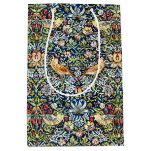 Morris Strawberry Thief Yellow Ivory Slate Blue Medium Gift Bag