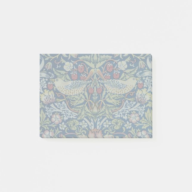 Morris Strawberry Thief Yellow Ivory Slate Blue Post-it Notes (Front)
