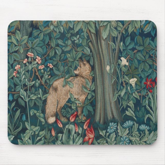 Morris Tapestry Forest Fox Mouse Mat (Front)