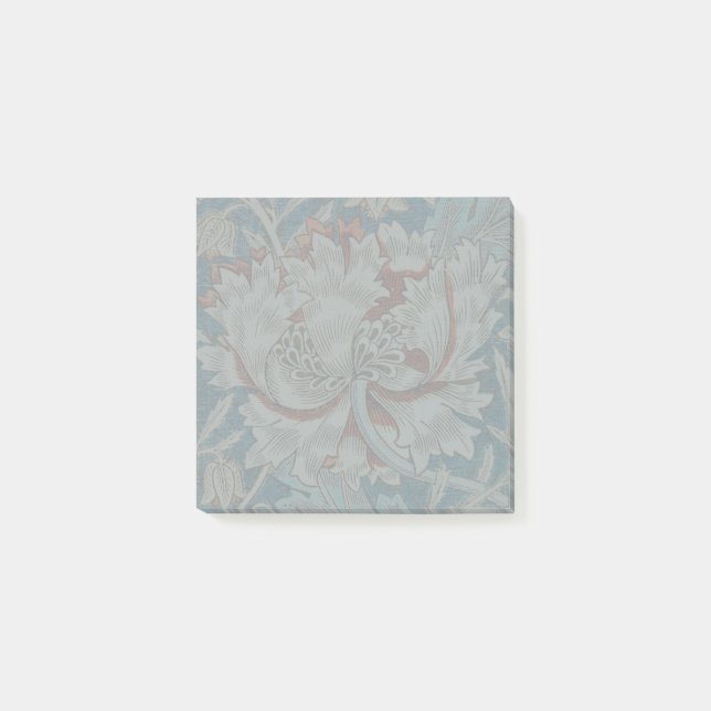 Morris Teal Blue Honeysuckle Floral Wallpaper Post-it Notes (Front)