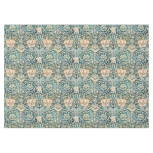 Morris Teal Blue Honeysuckle Floral Wallpaper Tablecloth