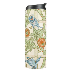 Morris' Trellis 1862 Vintage Flower & Bird Pattern Thermal Tumbler