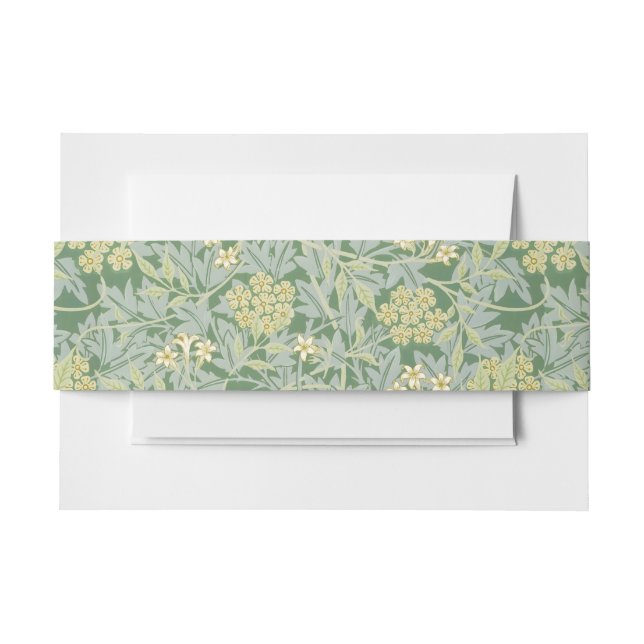 Morris Vine & Jasmine Garden Flower Classic Invitation Belly Band (Front Example)