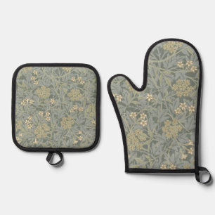 Morris Vine & Jasmine Garden Flower Classic Oven Mitt & Pot Holder Set