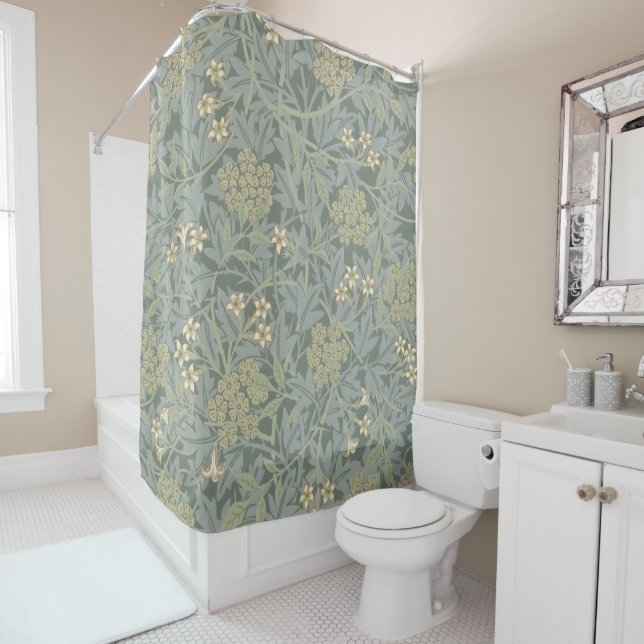 Morris Vine & Jasmine Garden Flower Classic Shower Curtain (In Situ)