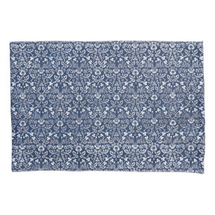 Morris Vintage 1882 Blue Background Flower Pattern Pillowcase