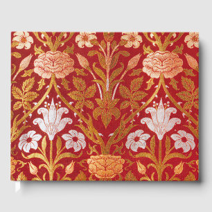 Morris - Vintage 1893 Rose & Lily Flower Pattern Guest Book