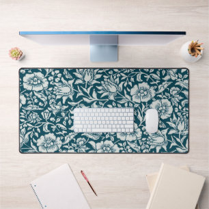 Morris Vintage Blue & White Floral Pattern Desk Mat