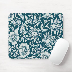 Morris Vintage Blue & White Floral Pattern Mouse Mat