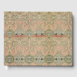 Morris - Vintage Peacock & Dragon Flower Pattern Guest Book