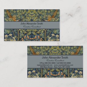 Morris Vintage Pheasant squirrel & Flower Pattern Business Card
