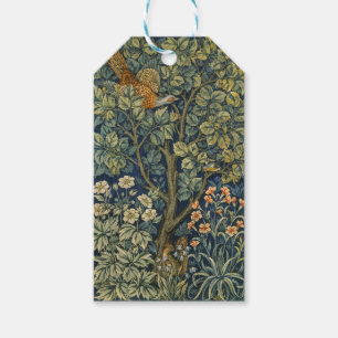 Morris Vintage Pheasant squirrel & Flower Pattern Gift Tags