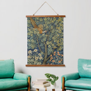 Morris Vintage Pheasant squirrel & Flower Pattern Hanging Tapestry