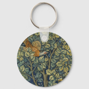 Morris Vintage Pheasant squirrel & Flower Pattern Key Ring