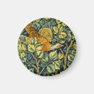 Morris Vintage Pheasant squirrel & Flower Pattern Magnet