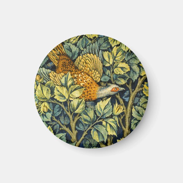 Morris Vintage Pheasant squirrel & Flower Pattern Magnet (Front)