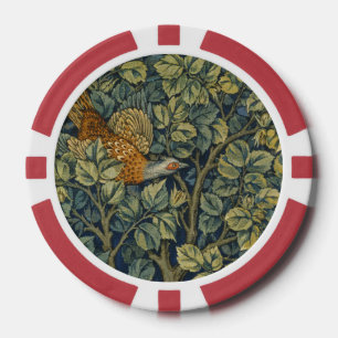 Morris Vintage Pheasant squirrel & Flower Pattern Poker Chips