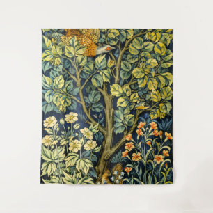 Morris Vintage Pheasant squirrel & Flower Pattern Tapestry