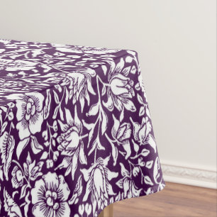 Morris Vintage Purple & White Floral Pattern Tablecloth