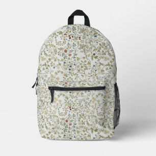 Morris vintage windrush embroidery Floral Pattern Printed Backpack