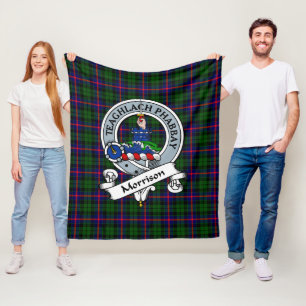 Morrison Clan Badge Tartan Plaid Fleece Blanket