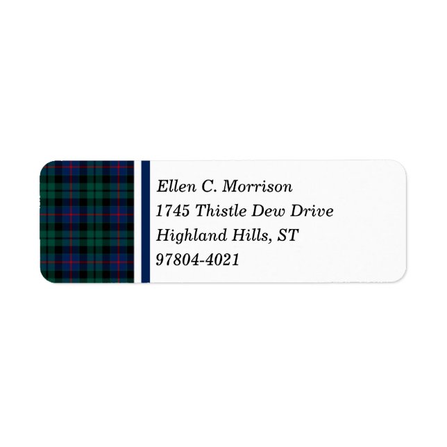 Morrison Clan Green and Blue Scottish Tartan (Front)