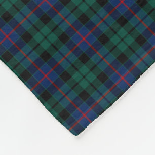 Morrison Clan Green and Blue Tartan Fleece Blanket