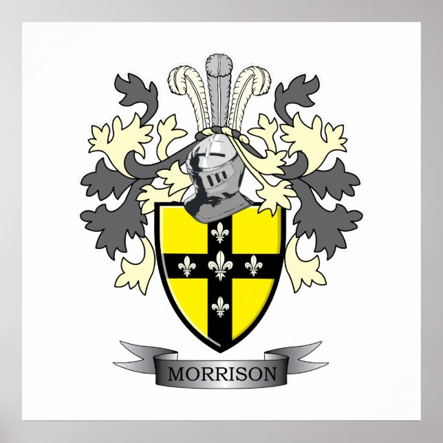 Morrison Family Crest Coat of Arms Poster (Front)