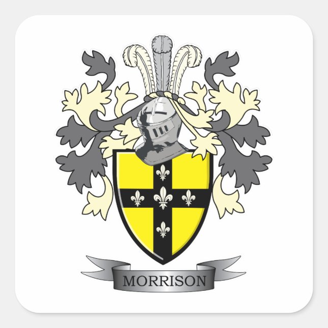 Morrison Family Crest Coat of Arms Square Sticker (Front)