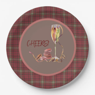Morrison Red Scottish Clan Tartan Christmas  Paper Plate