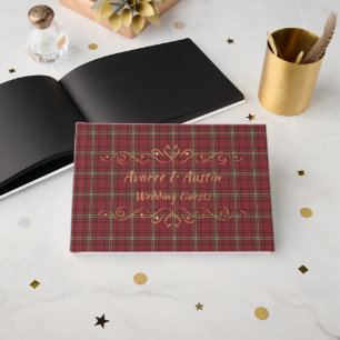 Morrison Red Weathered Original Scottish Tartan Guest Book